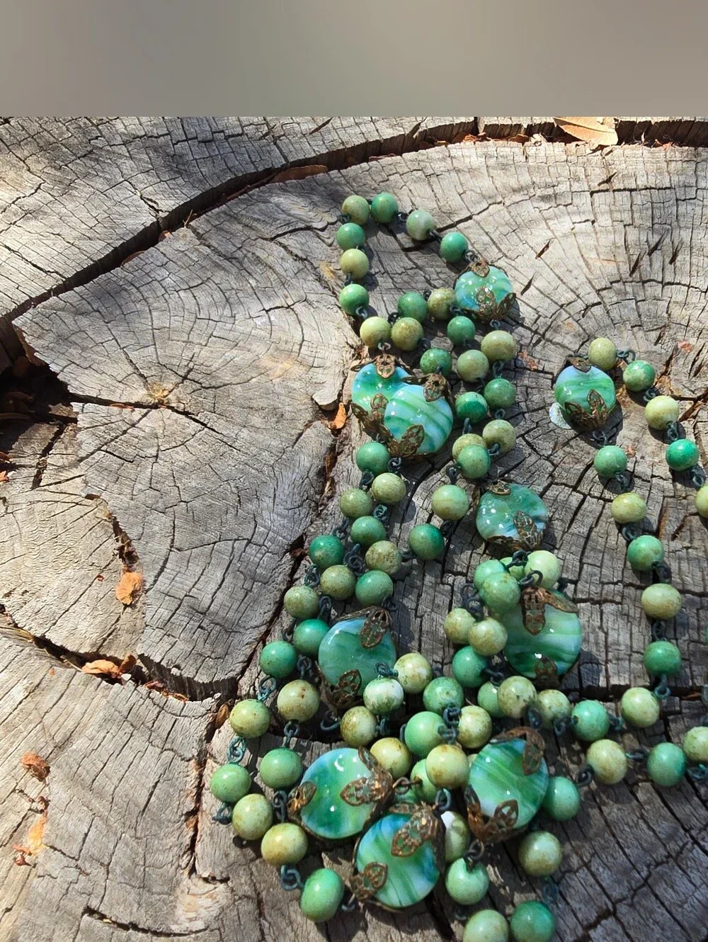 Antique Victorian Glass Bead Necklace